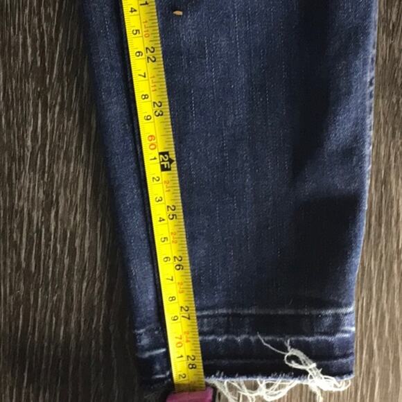 Madewell 10” Button Fly Front High RIse Blue Skinny Jeans 25 Preppy Casual Boho - Picture 12 of 16